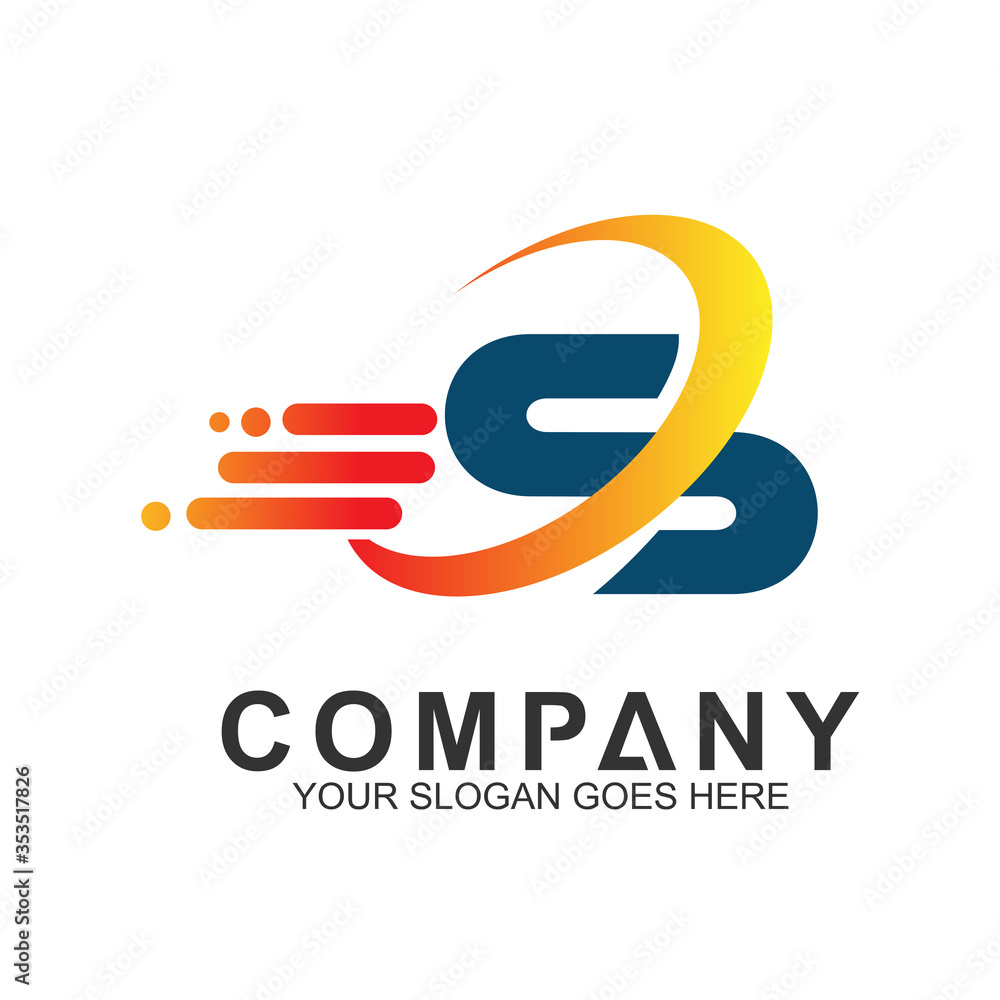 fast letter s logo with swoosh shape fast letter s logo with swoosh shape