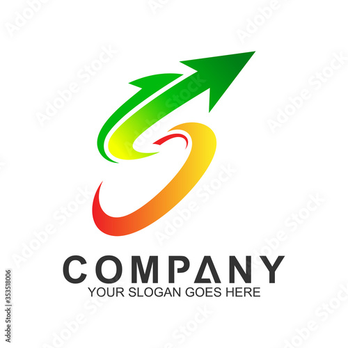 arrow letter s business logo template