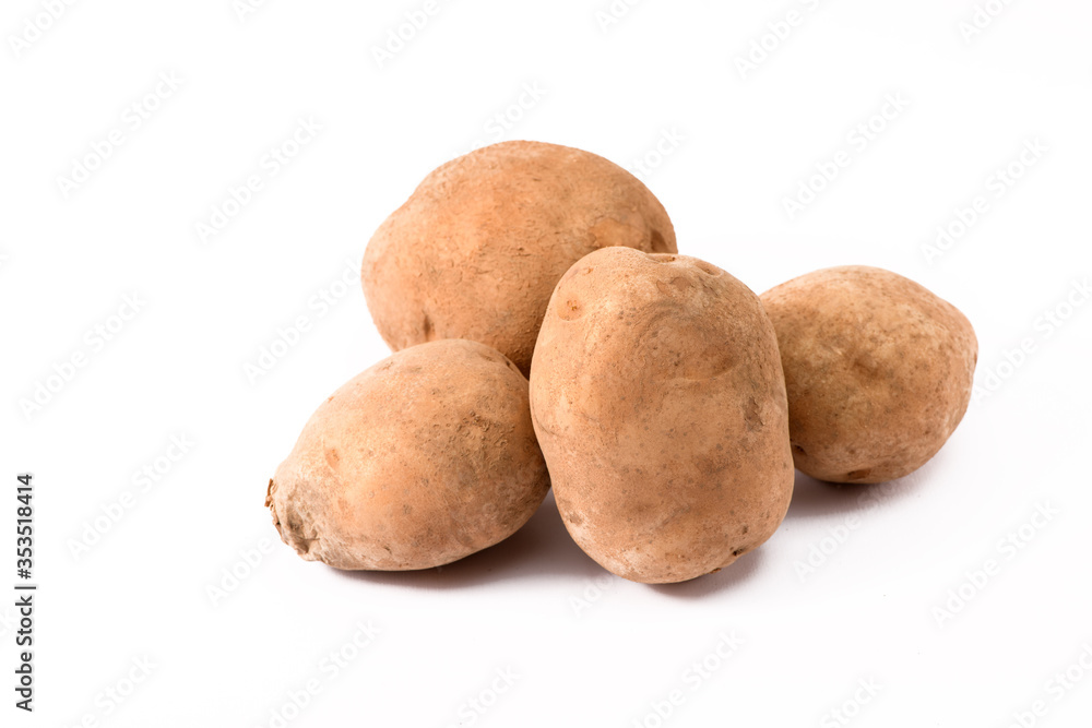 group of potatoes in a white background group of potatoes in a white background