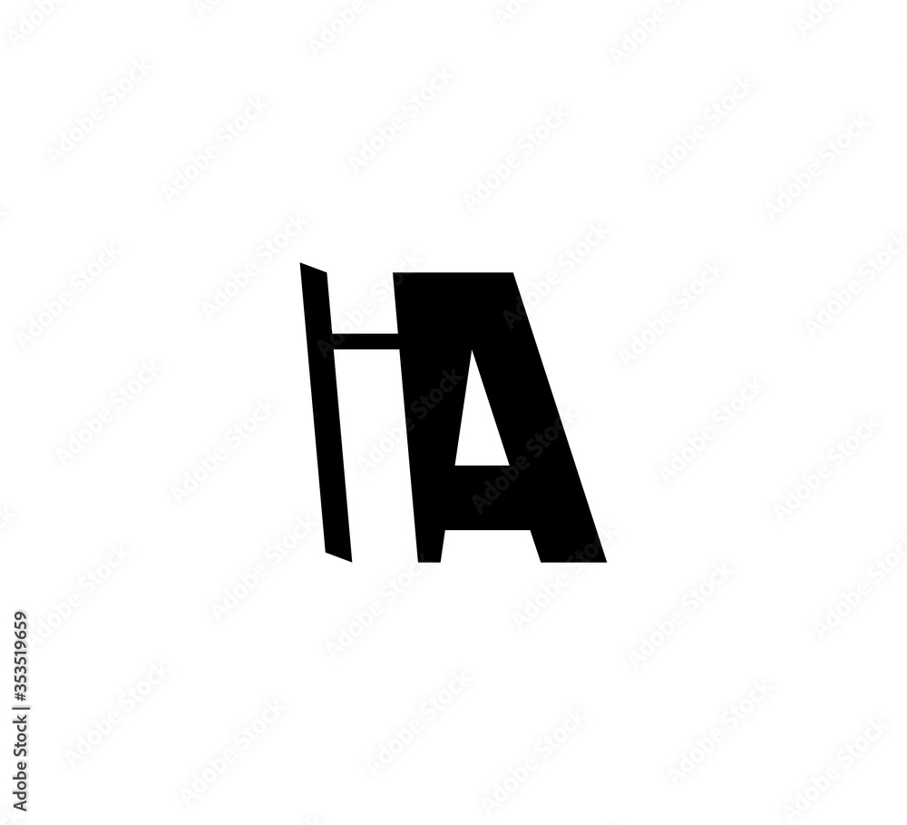Initial letters Logo black positive/negative space IA Initial letters Logo black positive/negative space IA