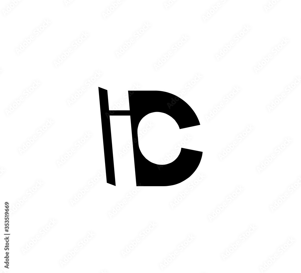 Initial letters Logo black positive/negative space IC Initial letters Logo black positive/negative space IC