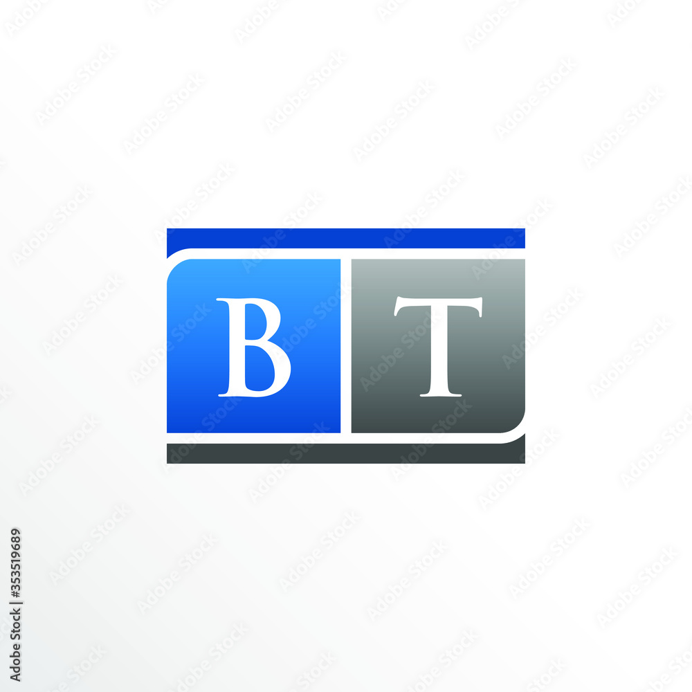 Initial Letter BT Square Logo Design Initial Letter BT Square Logo Design