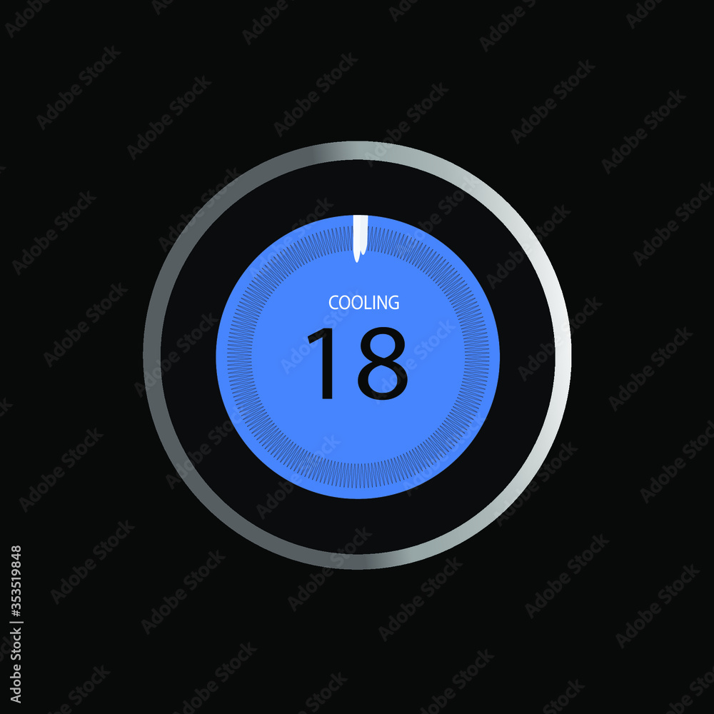 18C Circle thermostat in white background 18C Circle thermostat in white background