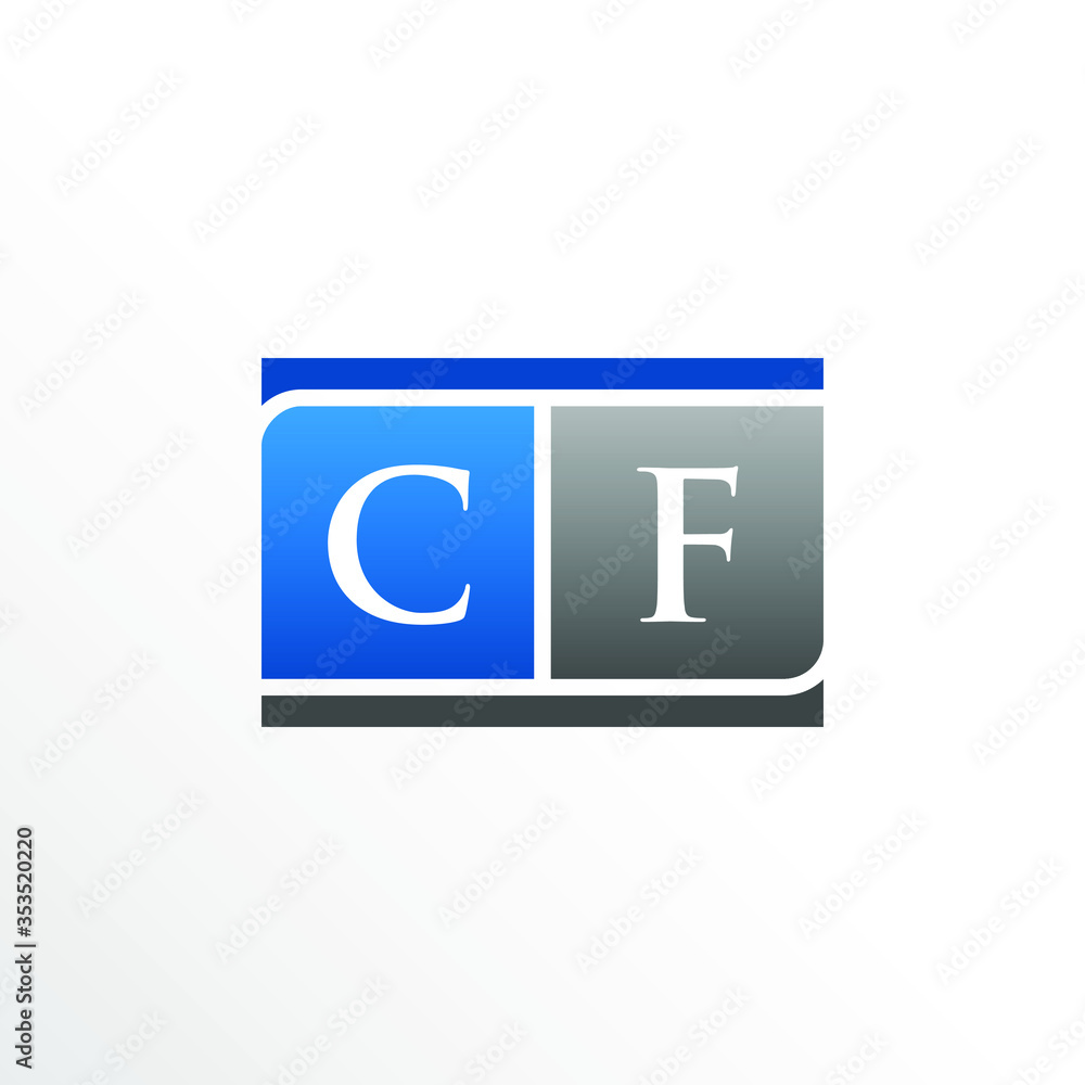Initial Letter CF Square Logo Design Initial Letter CF Square Logo Design