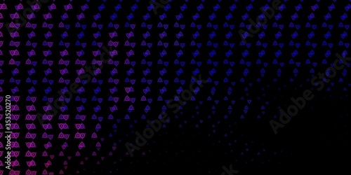 Dark Pink, Blue vector pattern with magic elements.