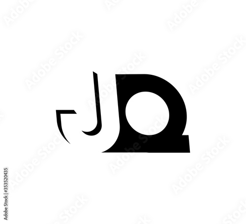 Initial letters Logo black positive/negative space JQ
