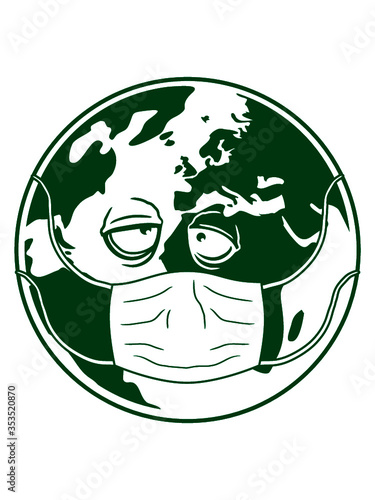 Schutzmaske Kranke Erde Planet 