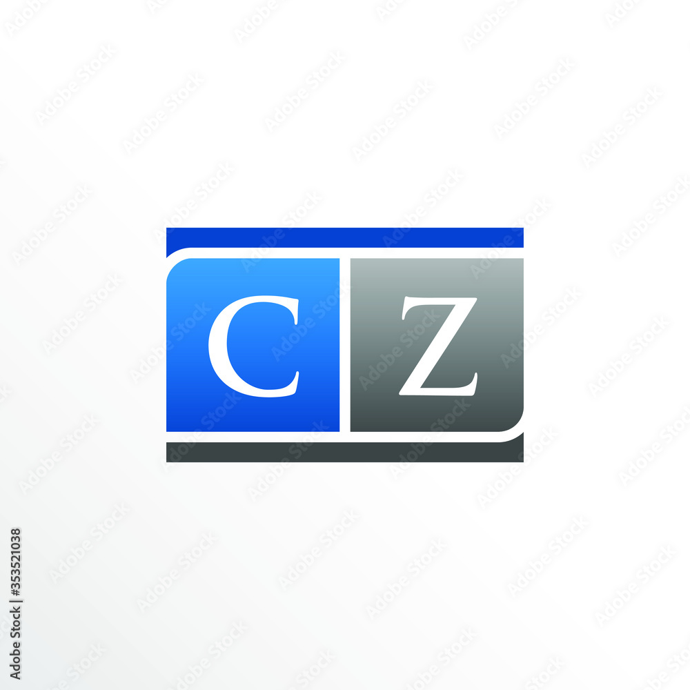 Initial Letter CZ Square Logo Design Initial Letter CZ Square Logo Design