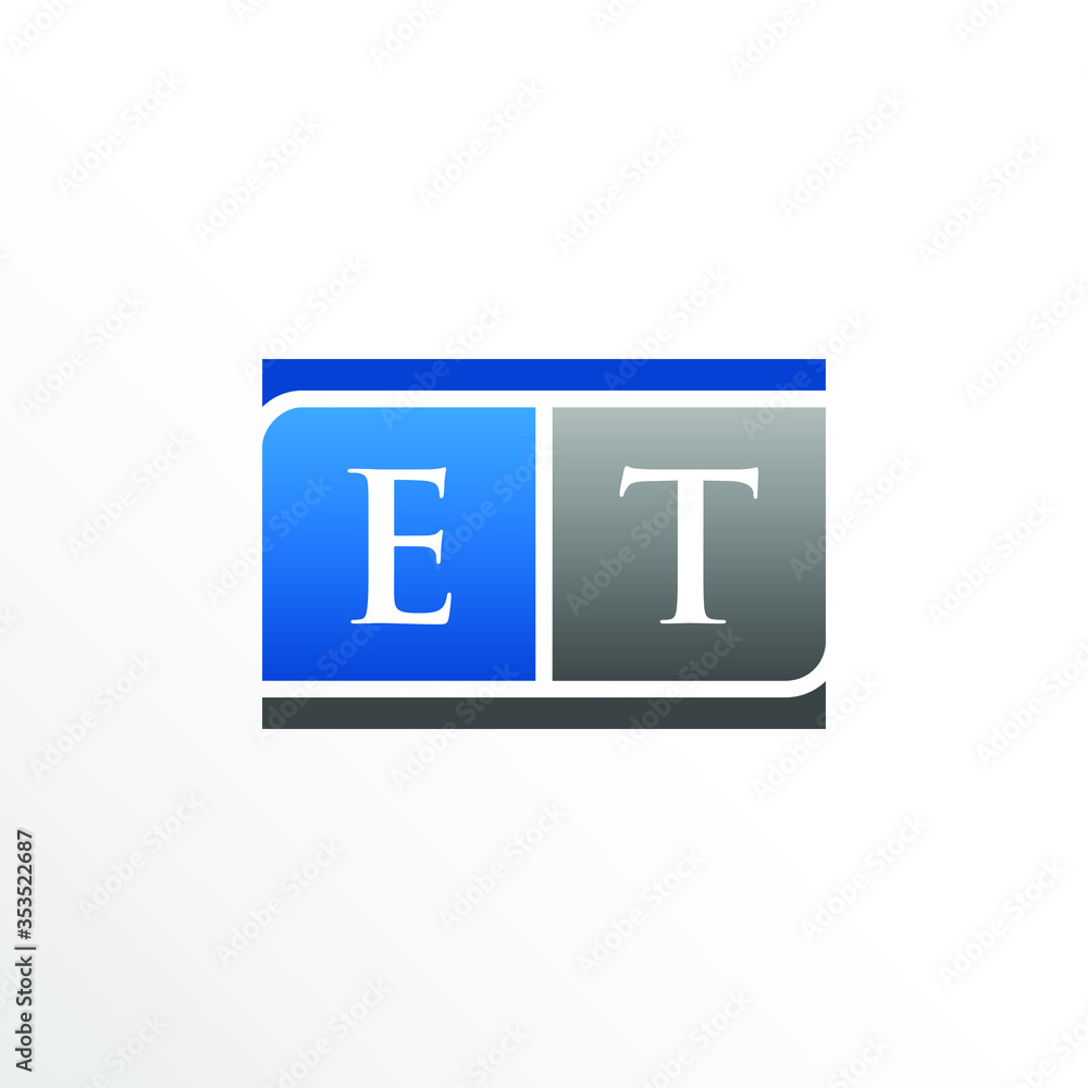 Initial Letter ET Square Logo Design Initial Letter ET Square Logo Design