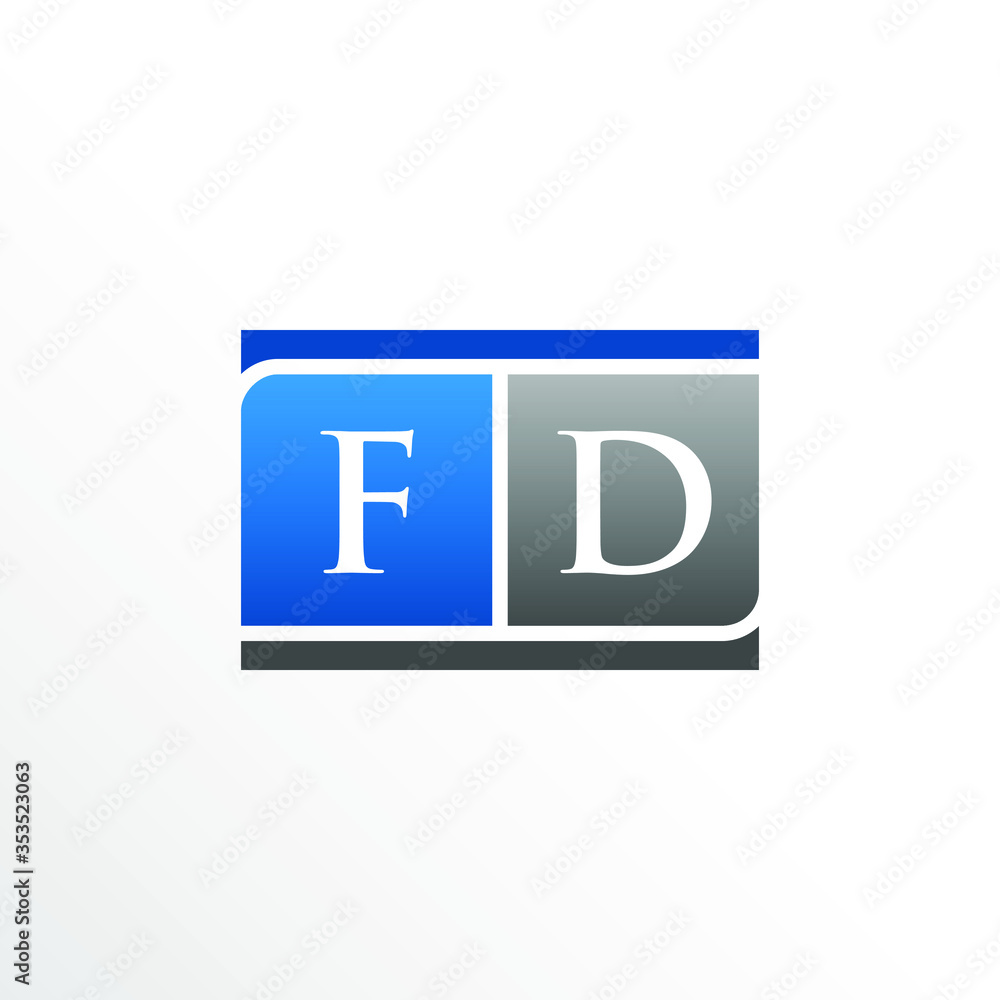 Initial Letter FD Square Logo Design Initial Letter FD Square Logo Design