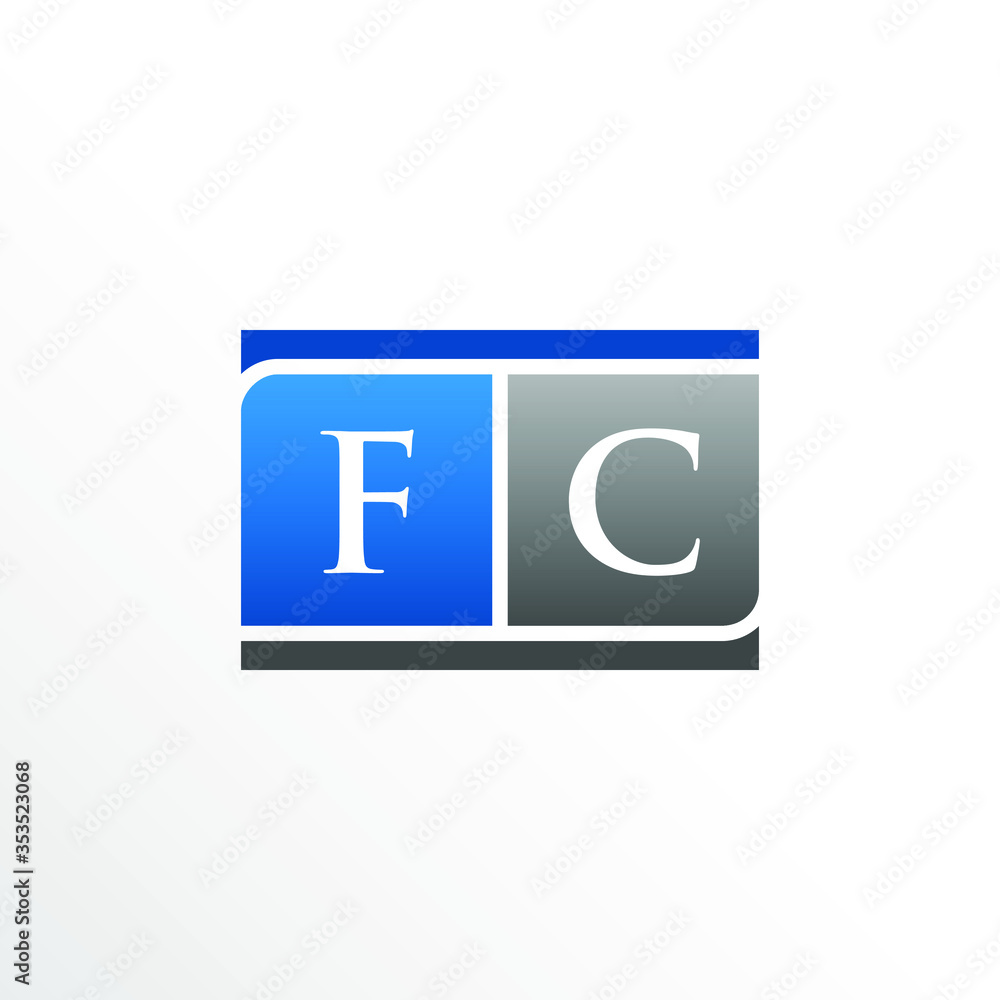Initial Letter FC Square Logo Design Initial Letter FC Square Logo Design