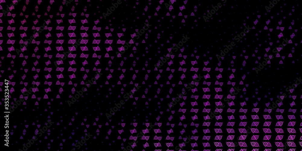 Dark Purple, Pink vector background with occult symbols. Dark Purple, Pink vector background with occult symbols.