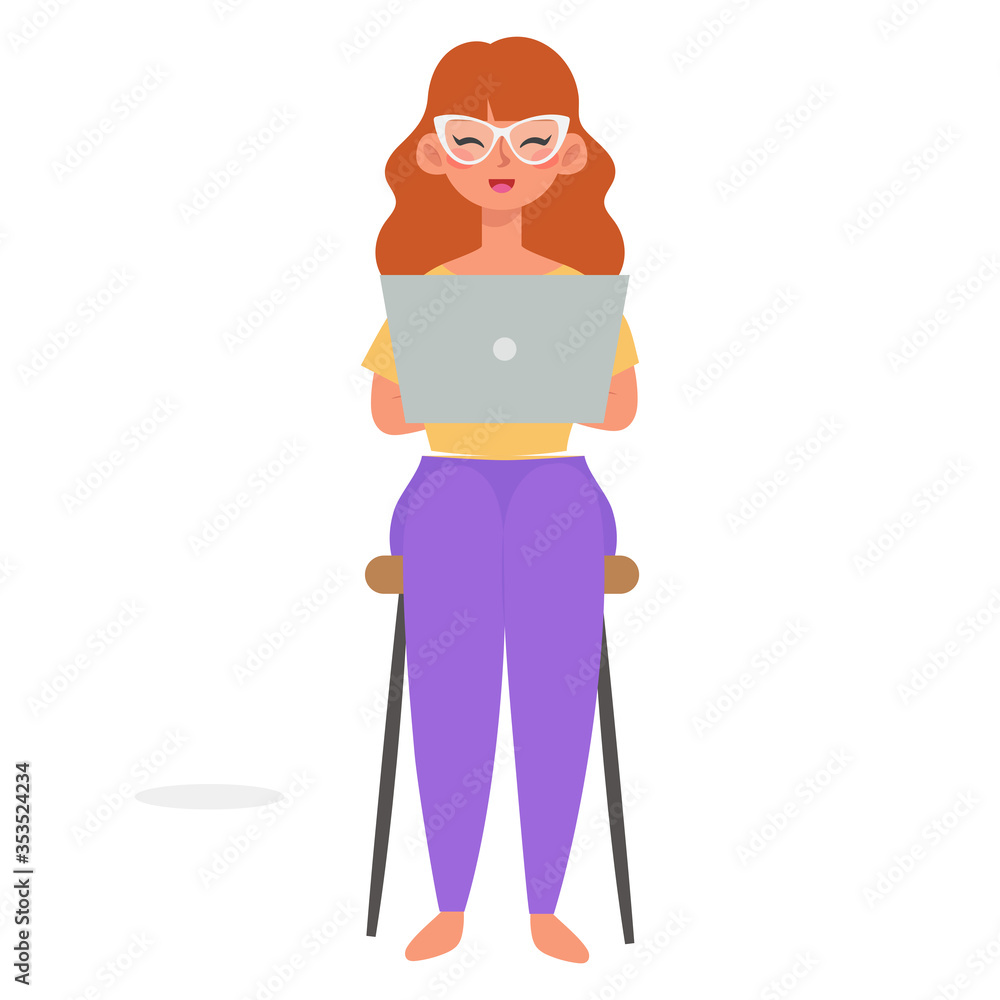 Fototapeta premium Woman with a laptop