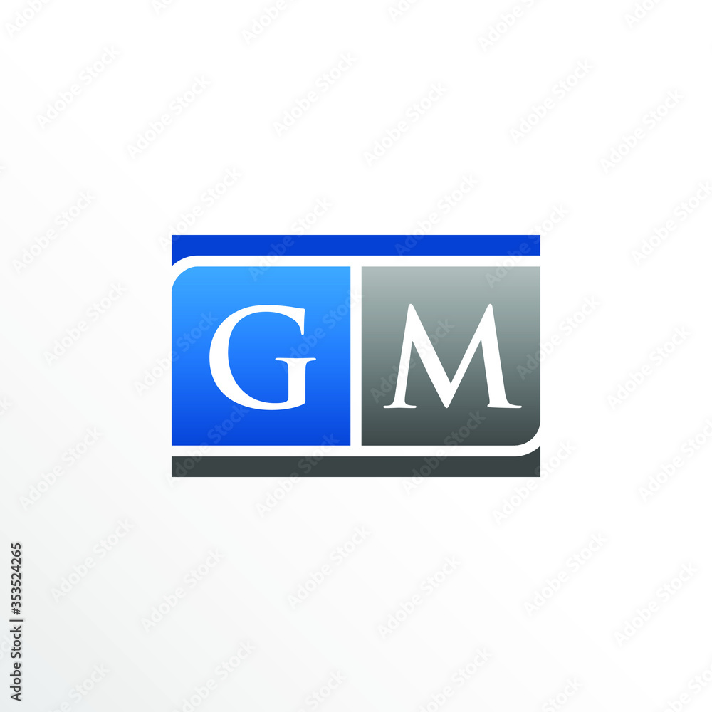 Initial Letter GM Square Logo Design Initial Letter GM Square Logo Design