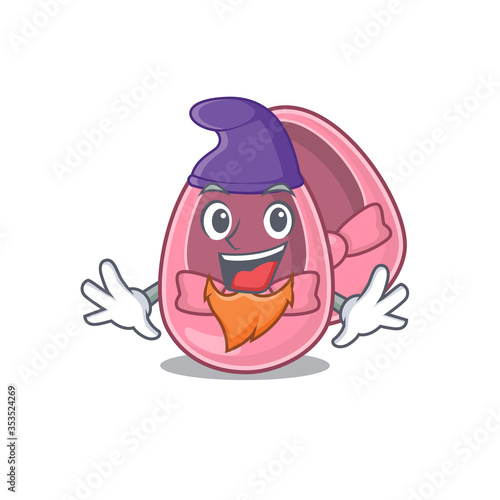 An adorable cartoon design of baby girl shoes as an Elf fairytale character