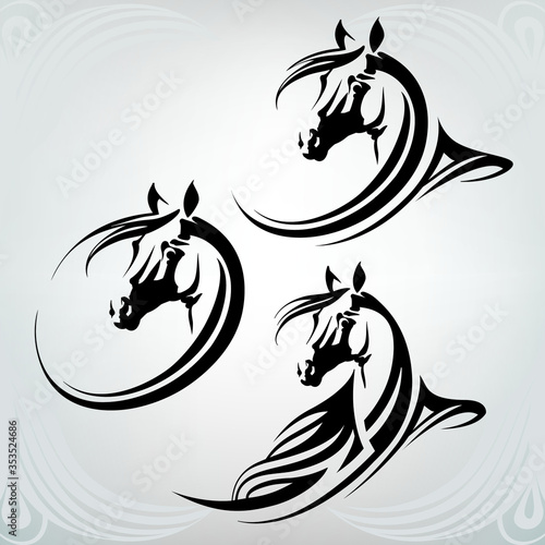 Vector silhouette of a horse's head