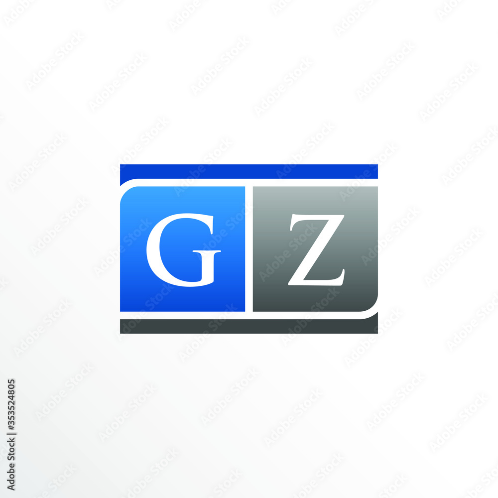Initial Letter GZ Square Logo Design Initial Letter GZ Square Logo Design
