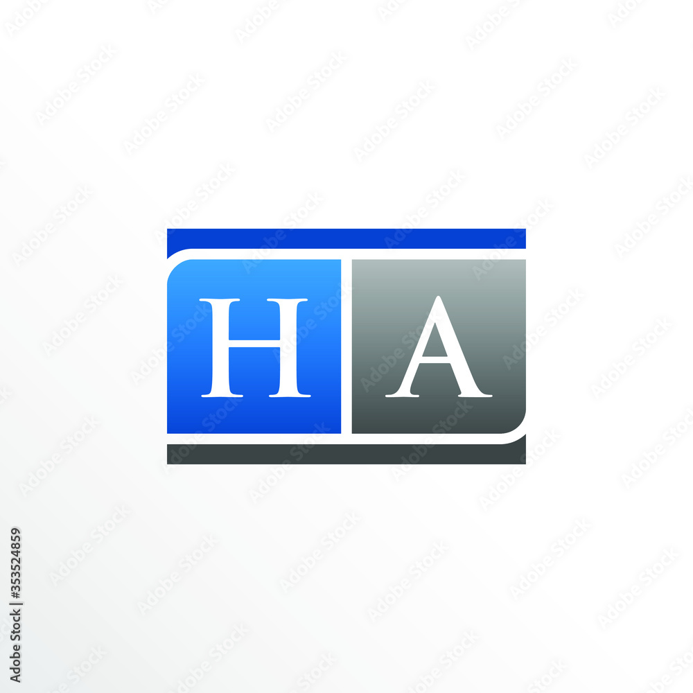 Initial Letter HA Square Logo Design Initial Letter HA Square Logo Design