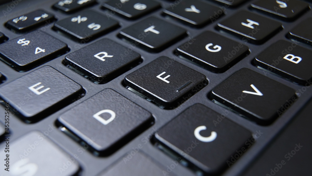 Closeup of black computer keyboard Closeup of black computer keyboard