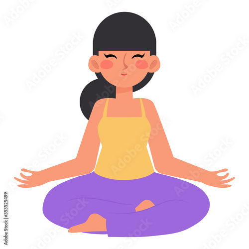 Isolated relaxed woman