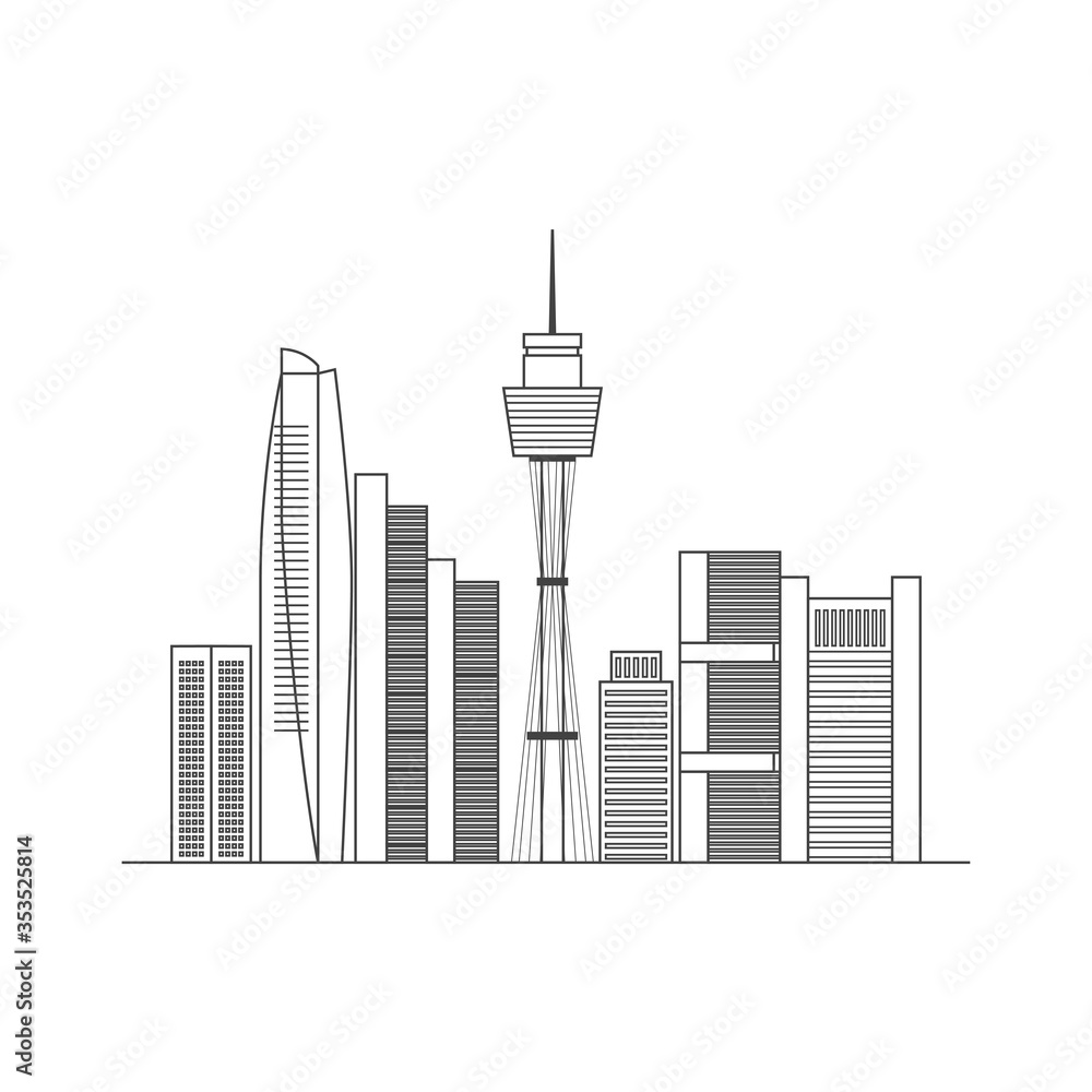 Outline of a city skyline