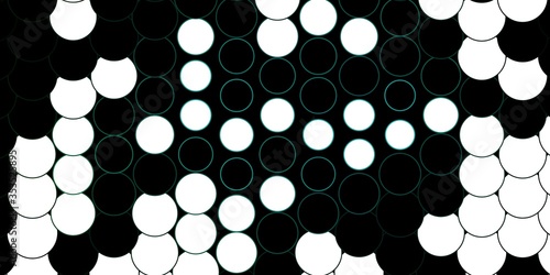 Dark Green vector layout with circle shapes. Glitter abstract illustration with colorful drops. Pattern for wallpapers, curtains.