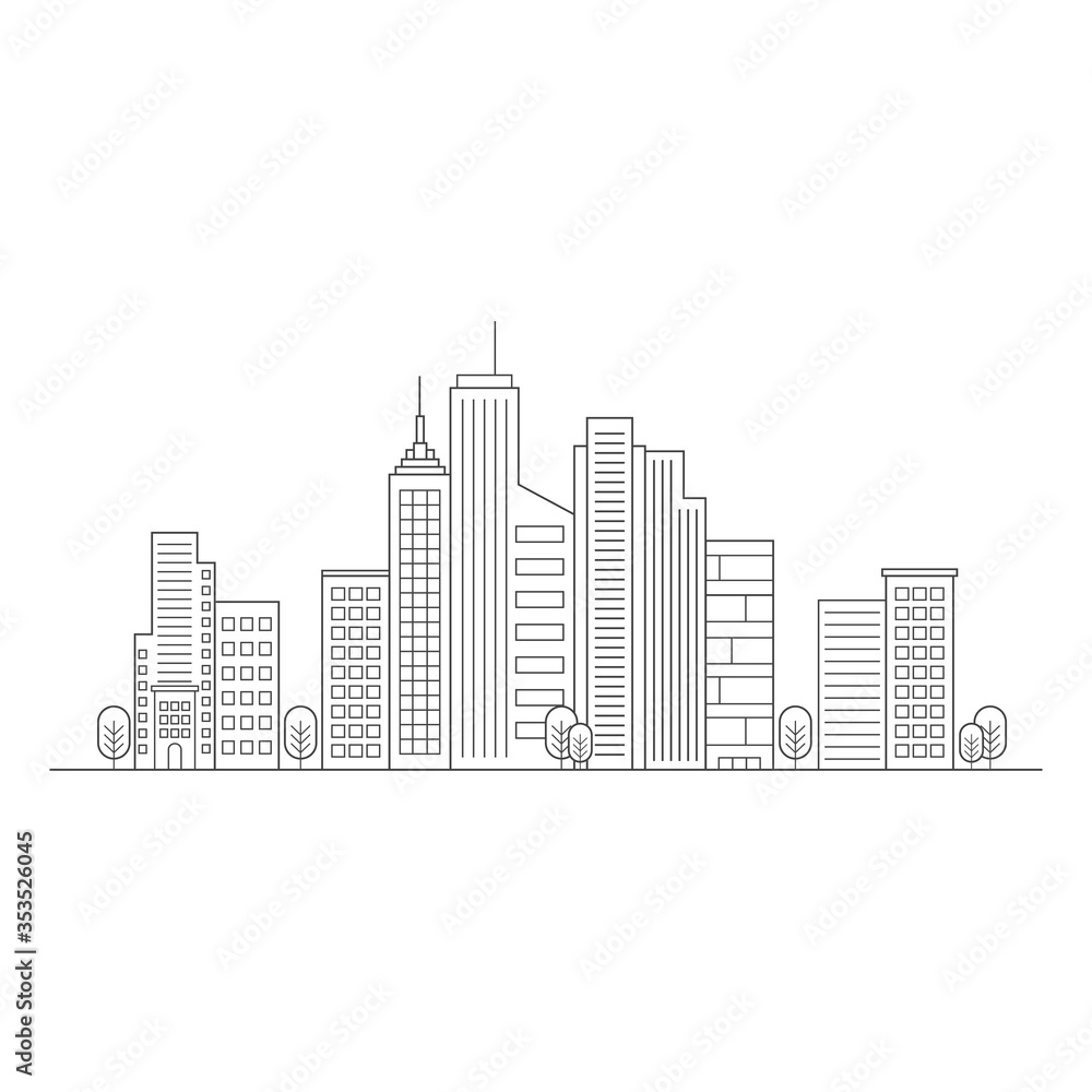 Outline of a city skyline