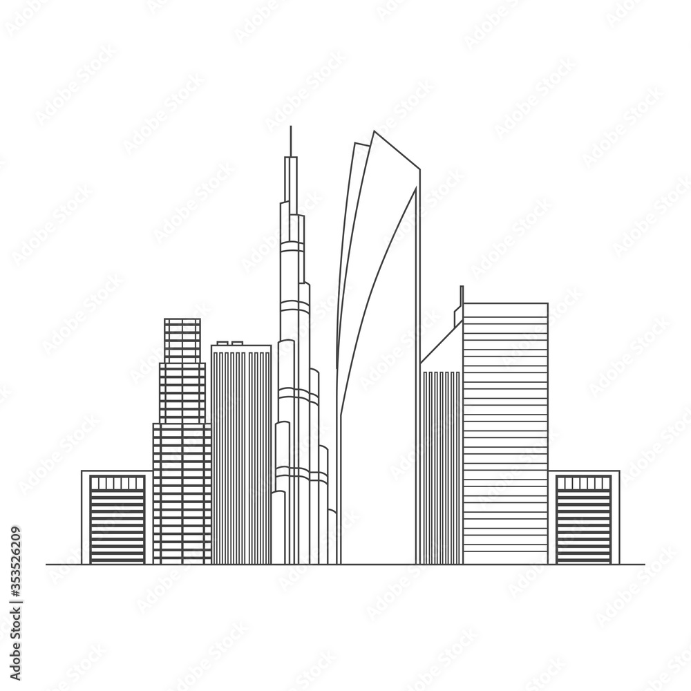 Outline of a city skyline Outline of a city skyline