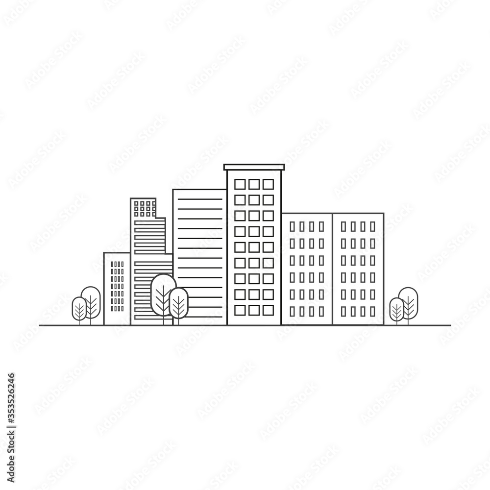 Obraz premium Outline of a city skyline