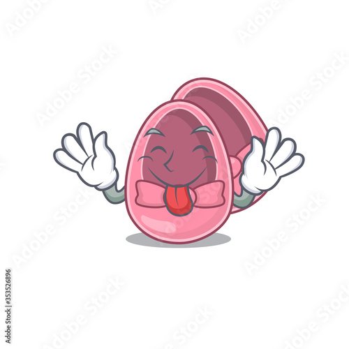 Funny baby girl shoes cartoon design with tongue out face