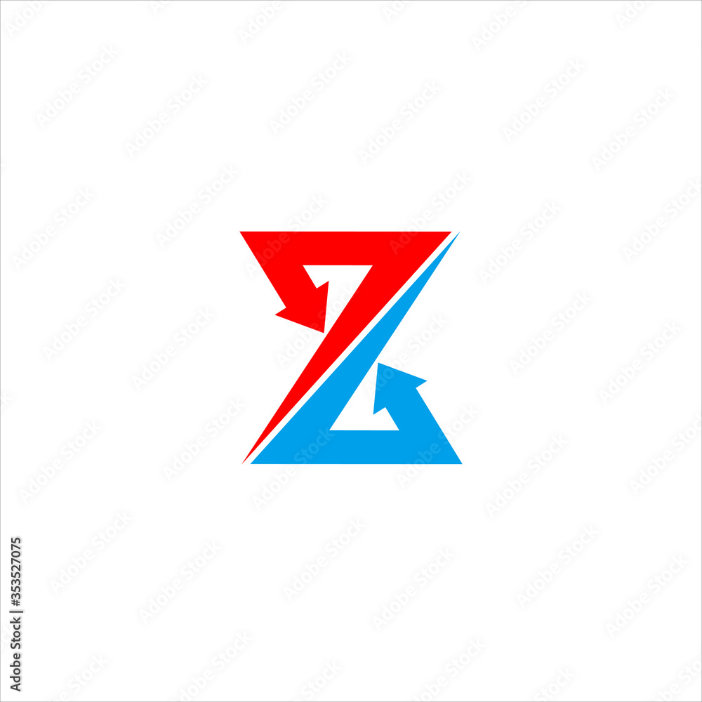 Vector letter Z arrow concept logo design template illustration eps 10