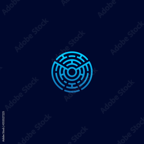 Vector letter M maze connect concept logo design template illustration eps 10