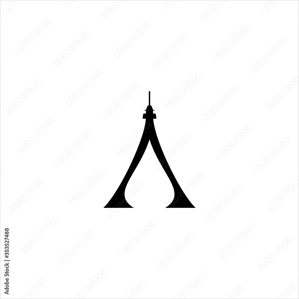 Vector letter A paris icon concept logo design template illustration eps 10