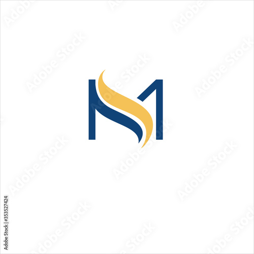 Vector monogram letter MS concept logo design template illustration eps 10