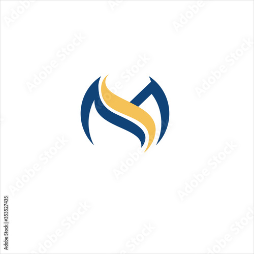 Vector monogram letter MS concept logo design template illustration eps 10