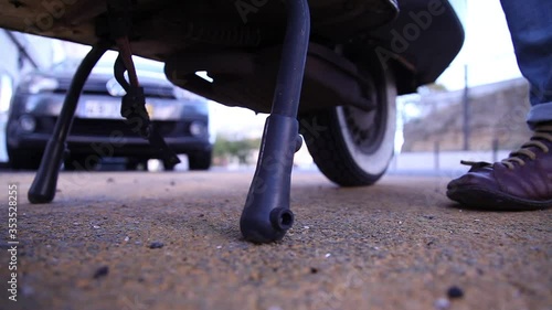 scooter motorcycle side kickstand photo