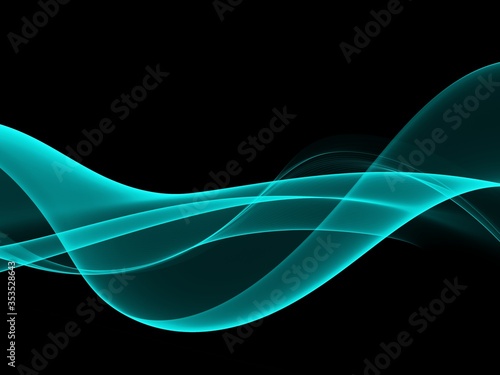 Abstract blue wave on a black background