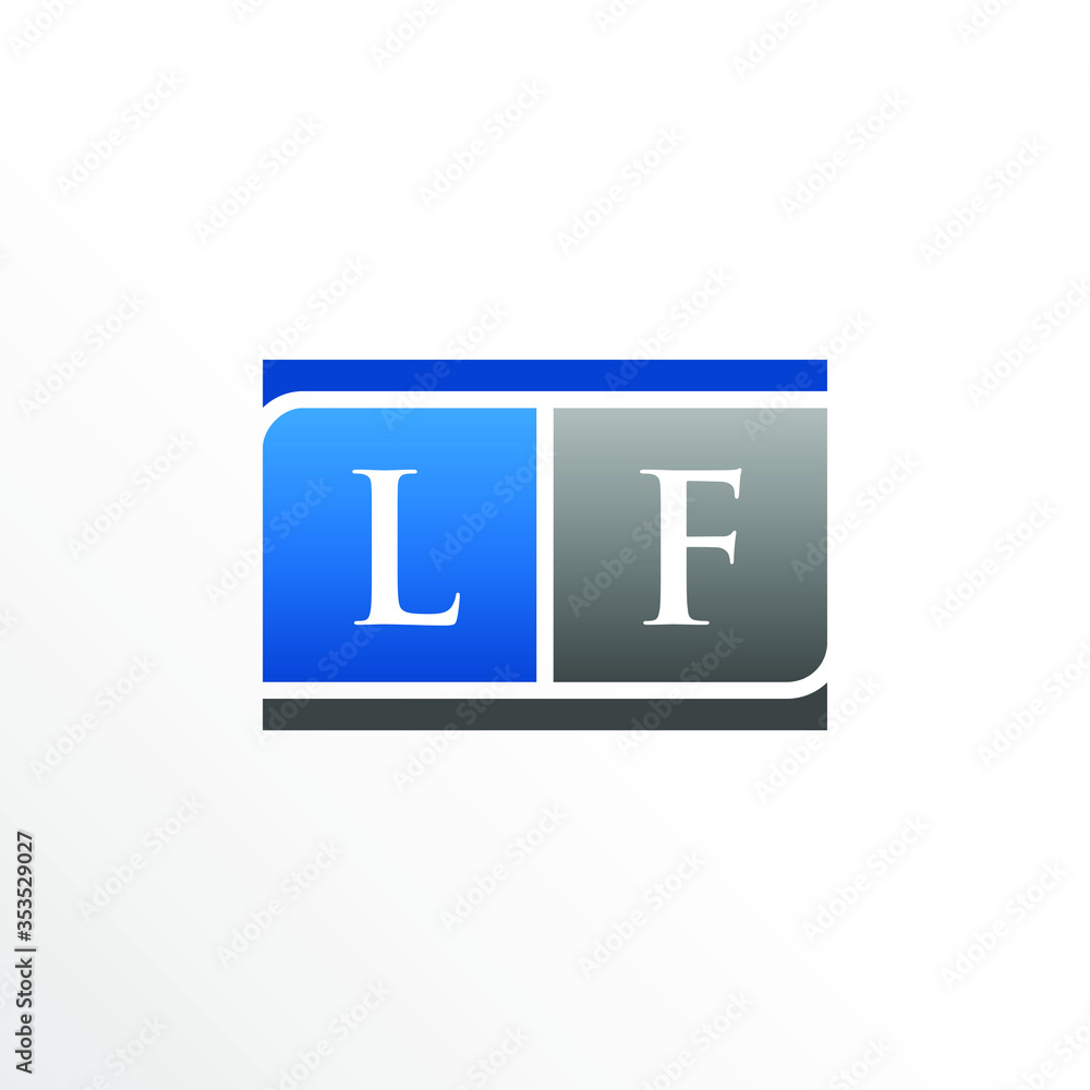Initial Letter LF Square Logo Design Initial Letter LF Square Logo Design