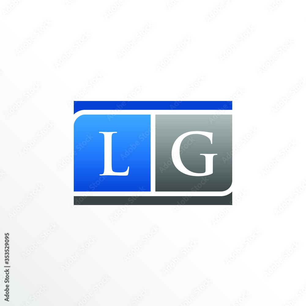 Initial Letter LG Square Logo Design Initial Letter LG Square Logo Design