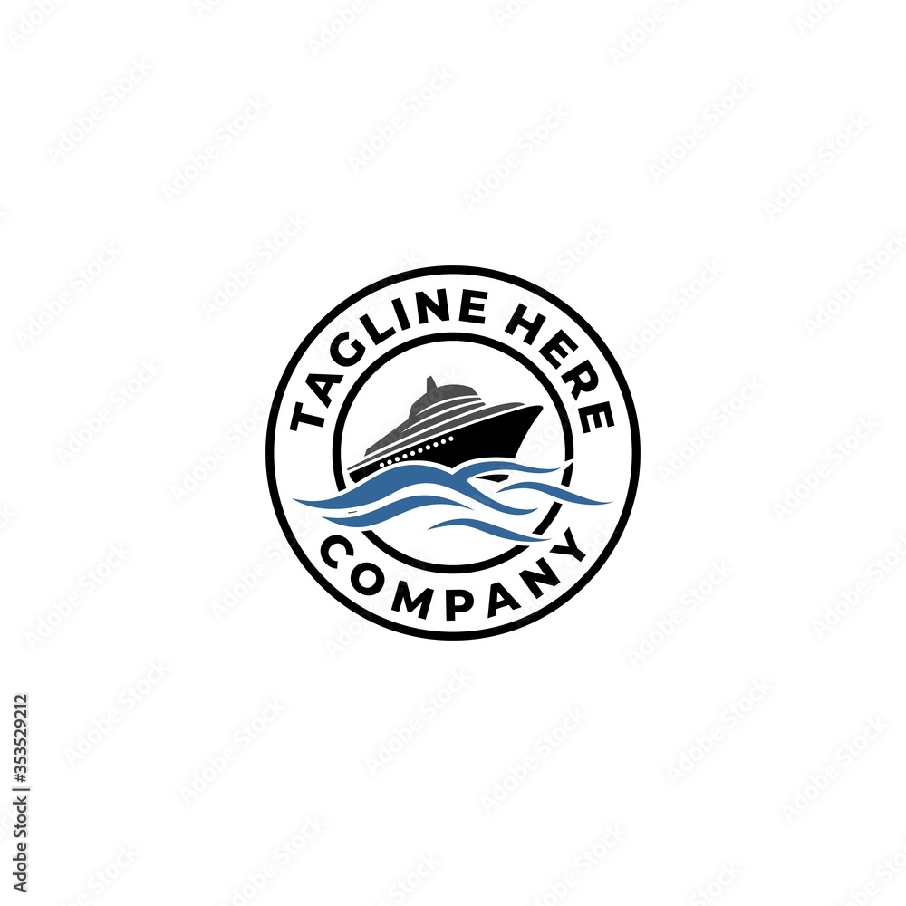 logo badge ship vector design template. Yacht logo design badge label logo badge ship vector design template. Yacht logo design badge label