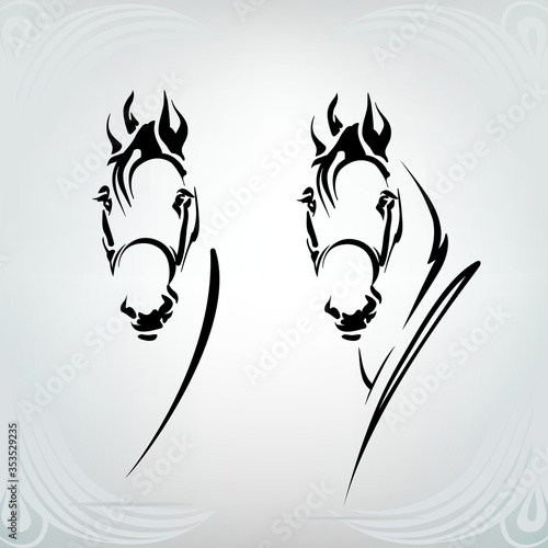 Vector silhouette of a horse's head