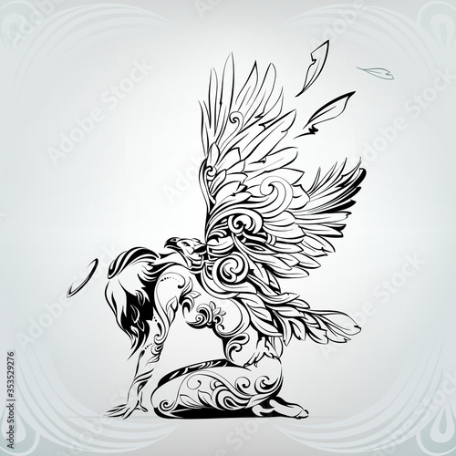 Angel with eagle wings