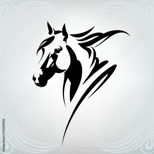 Vector silhouette of a horse's head