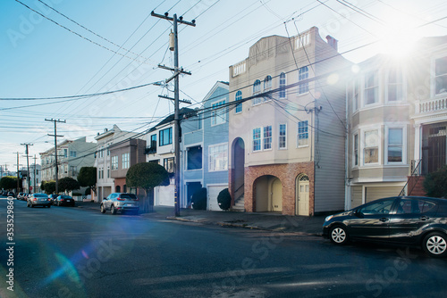 Typical houses in Marina neighbourhood, San Francisco, California