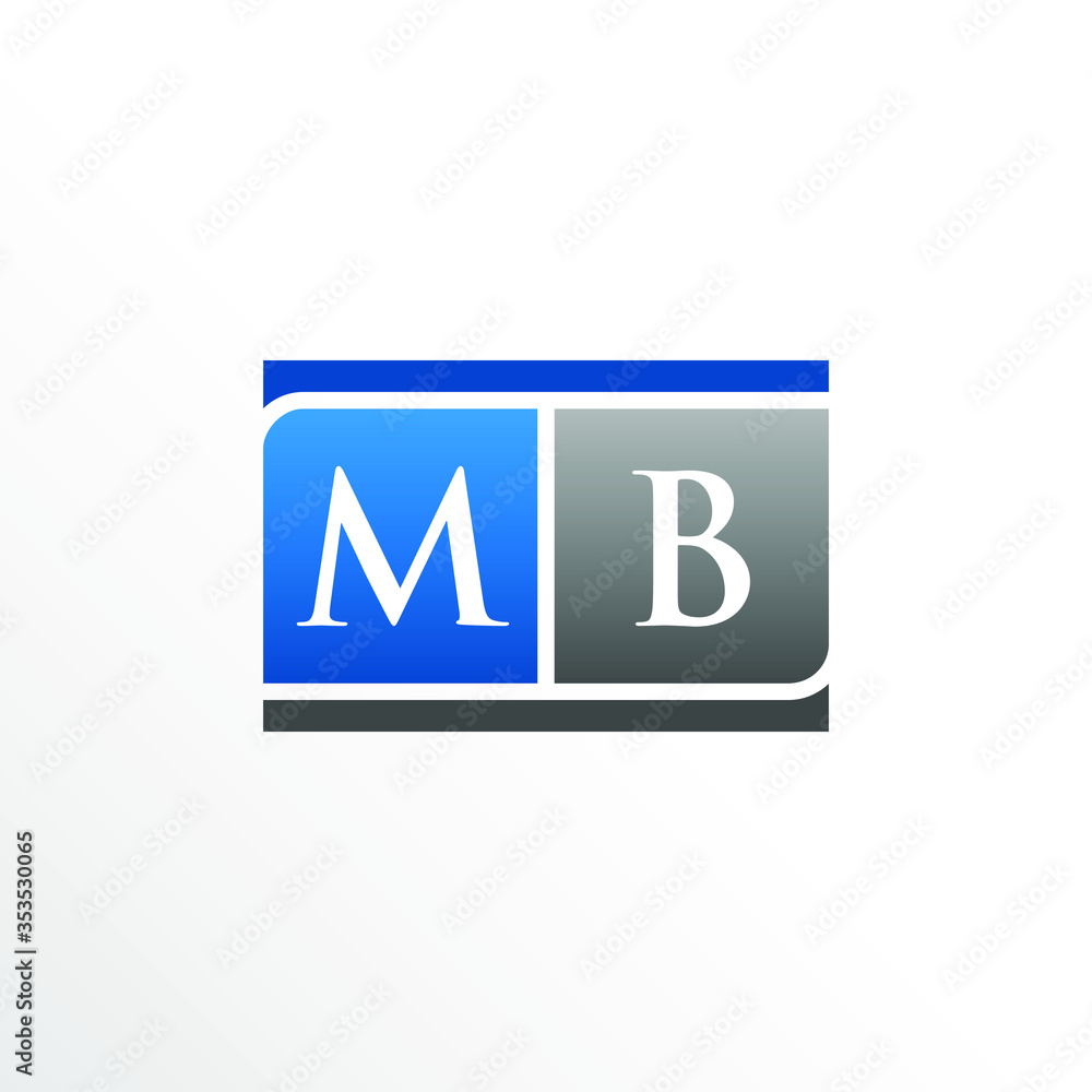 Initial Letter MB Square Logo Design Initial Letter MB Square Logo Design