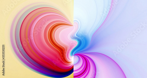 Abstract color lines create 3D rendering patterns