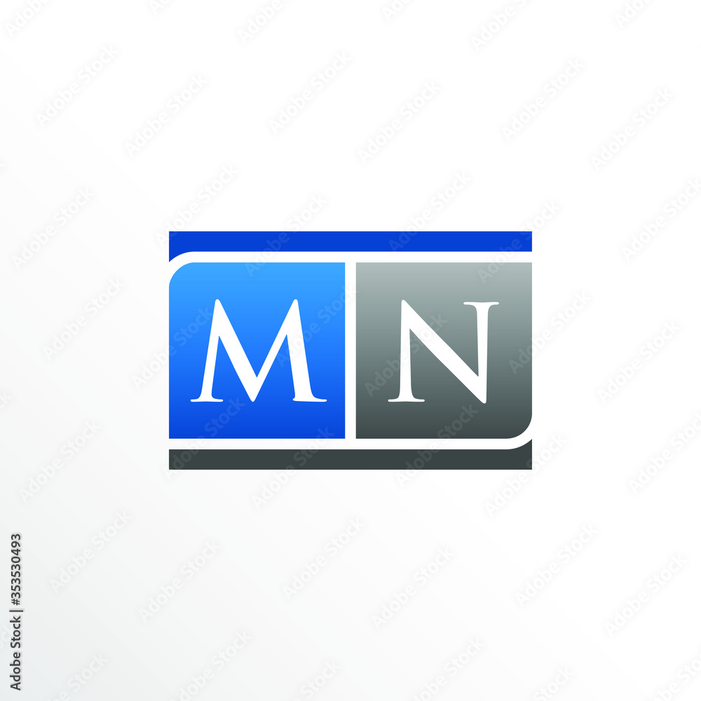 Initial Letter MN Square Logo Design Initial Letter MN Square Logo Design