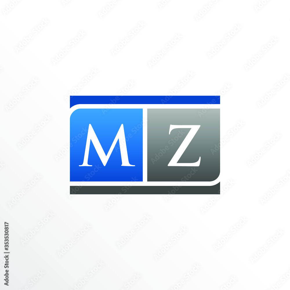 Initial Letter MZ Square Logo Design Initial Letter MZ Square Logo Design