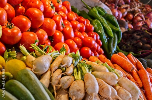 Fresh vegetables at the Marrakech market
