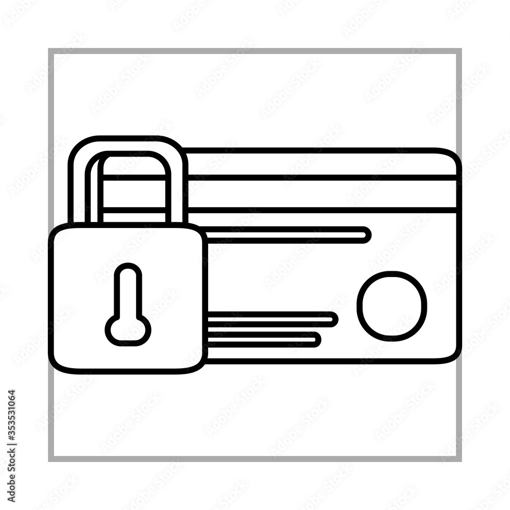 bank card credit security mobile marketing and e-commerce line style icon bank card credit security mobile marketing and e-commerce line style icon